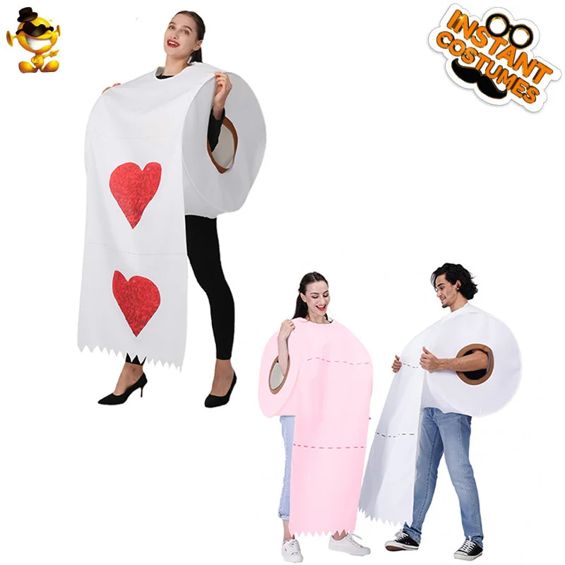 

Halloween Couple Prank Toilet Paper Roll Diameter 50CM Printed Shirt Ethnic Costume Women's Fashion Spring Season