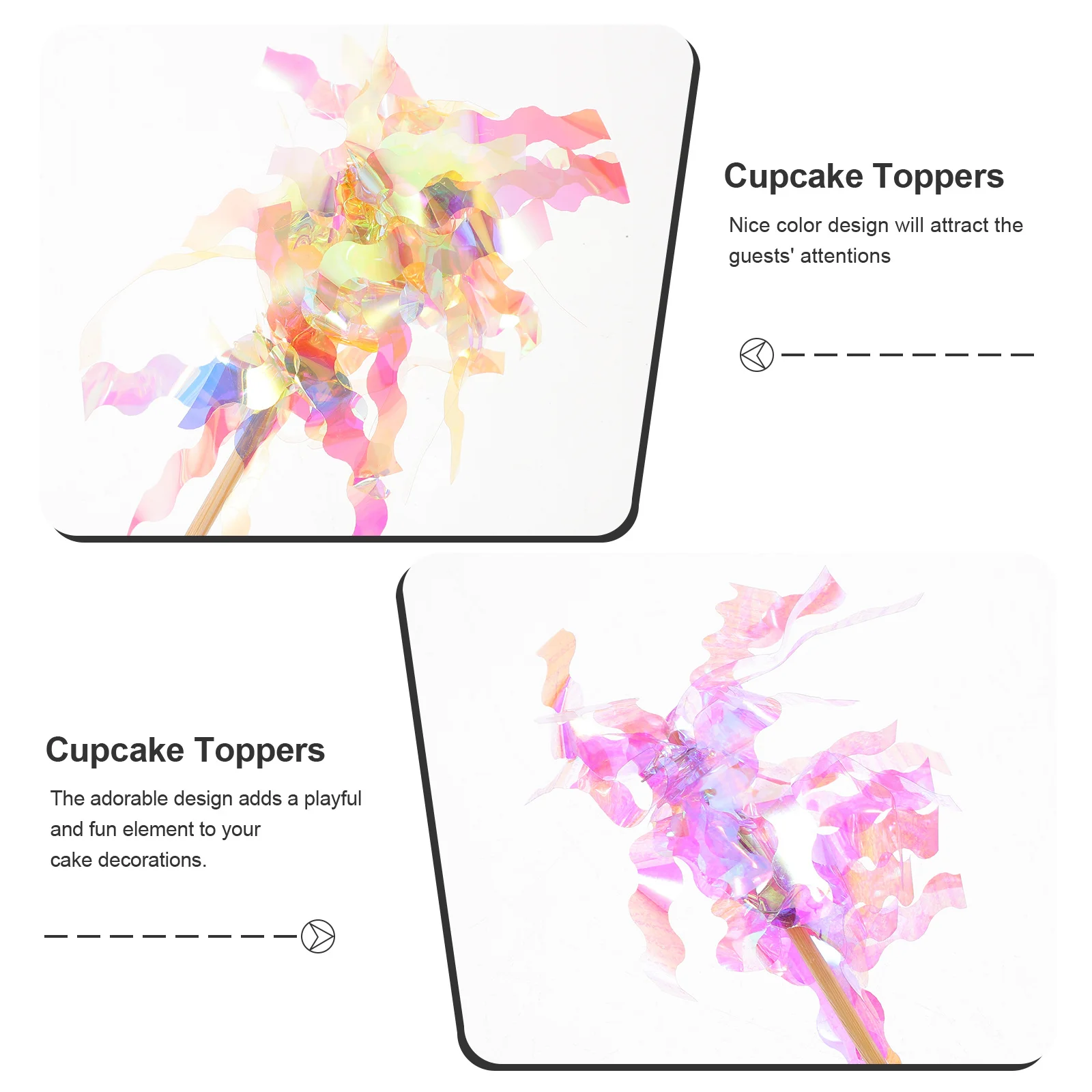 

48Pcs Creative Cupcake Toppers Sparkle Tinsel Cake Picks Party Dessert Decoration Fruit Picks Birthday Wedding Cake Ornaments