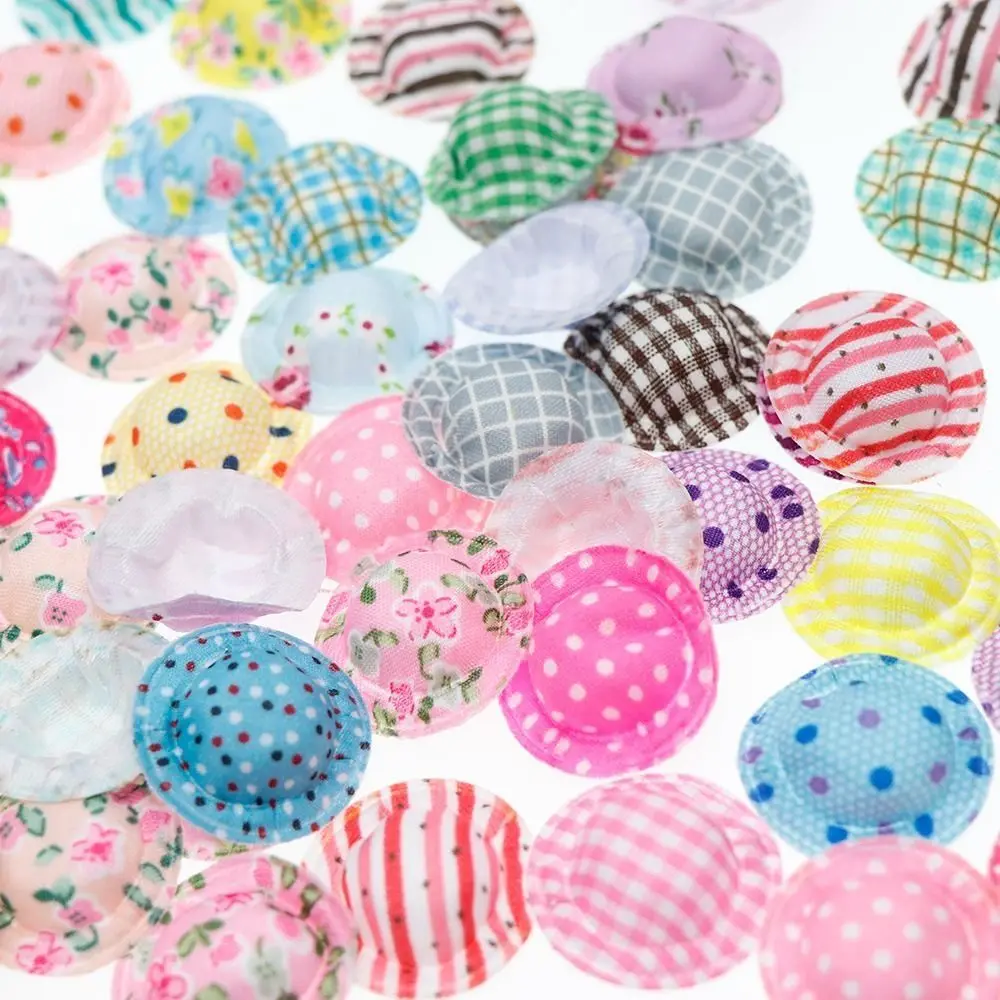 

10PCS Cotton Mixed Styles Small Cap Hand Weaved Mixed Color Mini Cotton Doll Hat Colorful DIY Crafts Doll House Ornament