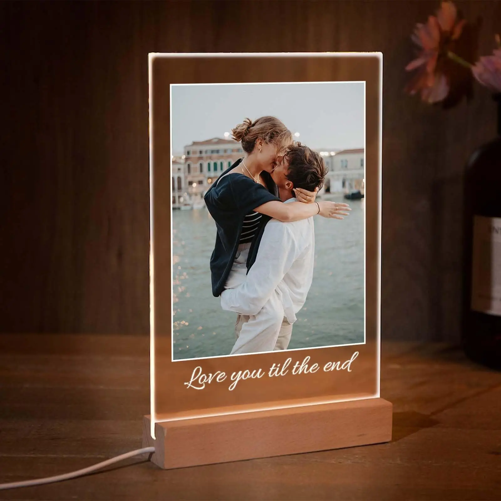 Anniversary LED Lamp Couples LED Light Board with Personalized Photos Night Light Custom Picture Frames Birthday Gifts