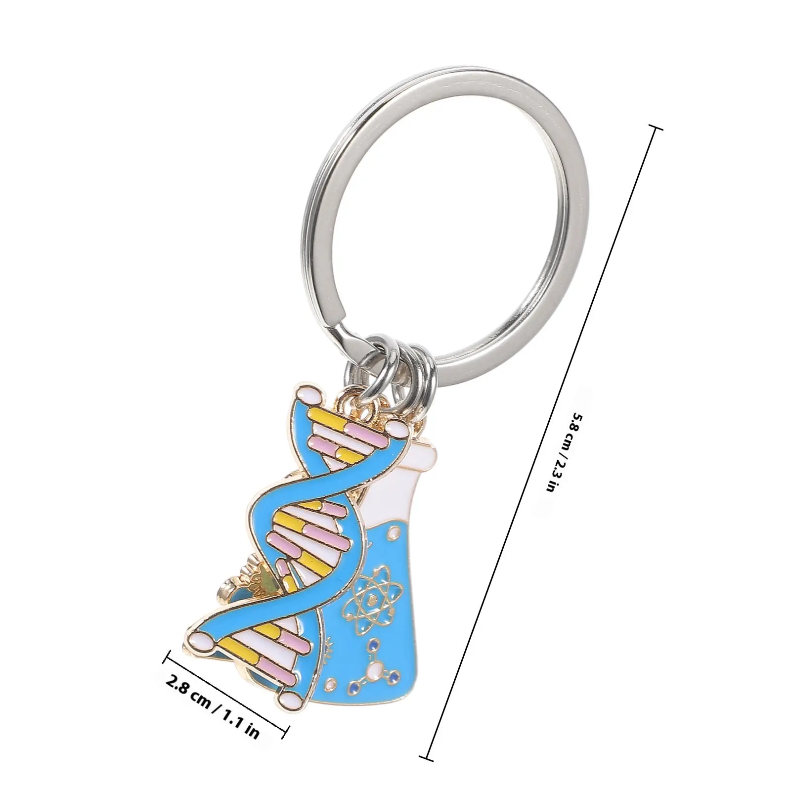 Microscope Dna Keychain Science Lab Equipment Keychain for Students Teachers Technologists Bag Charm Wallet Purse Car Keys