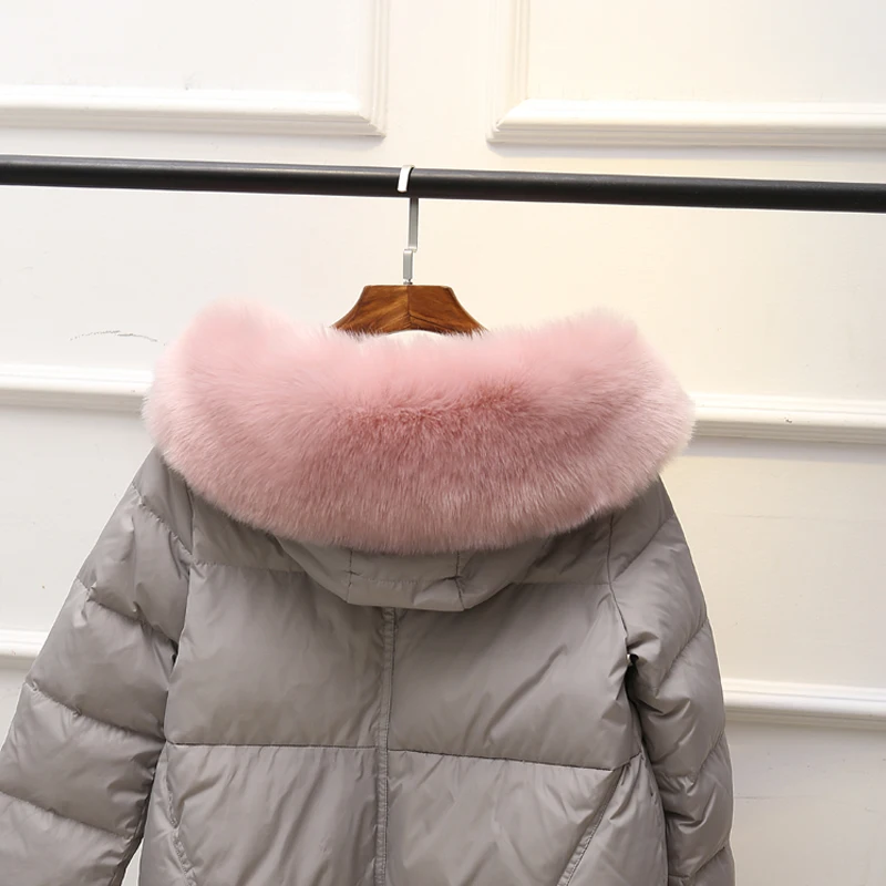 Bufanda de invierno para mujer, nuevo cuello de piel de zorro sintética, chal Multicolor, chaquetas, capucha, moda femenina, chal cálido para Otoño e Invierno, bufandas