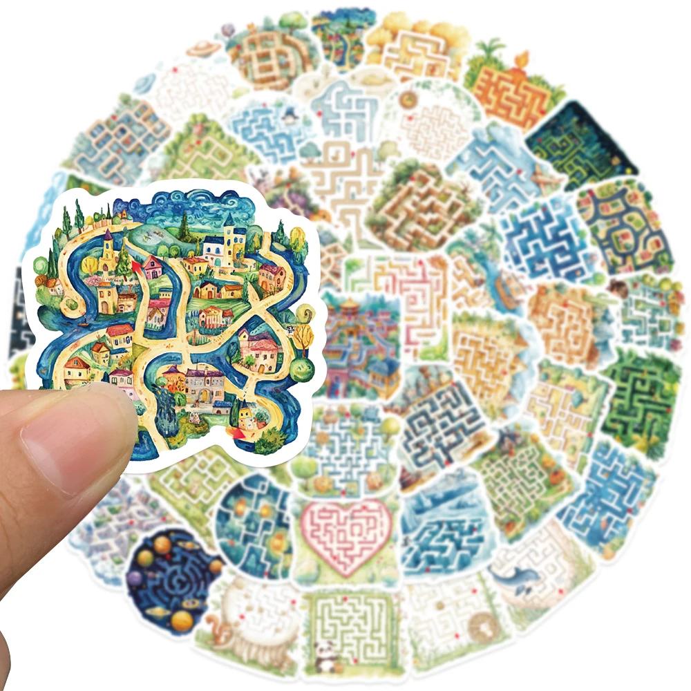 5 セットかわいい漫画迷路ガーデンステッカー防水落書き荷物ラップトップギターノート自転車ビニール電話デカール