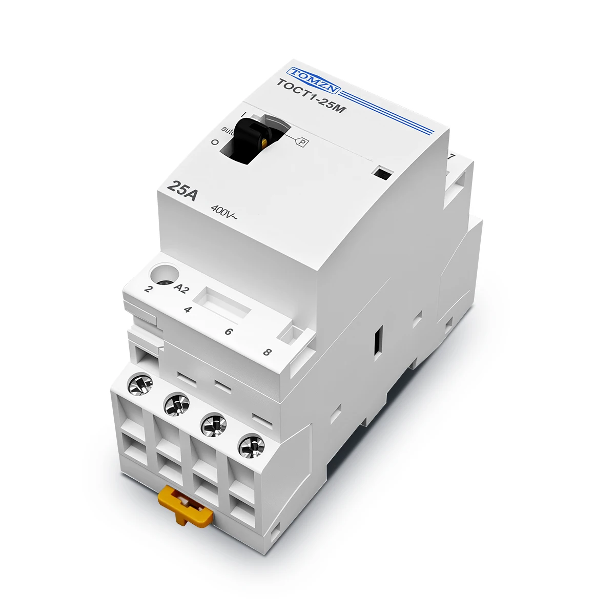 TOMZN TOCT1 4P 25A 220V/230V 50/60Hz Din Rail Household AC Modular Contactor With Manual Control Switch 4NO or 2NO 2NC or 4NC