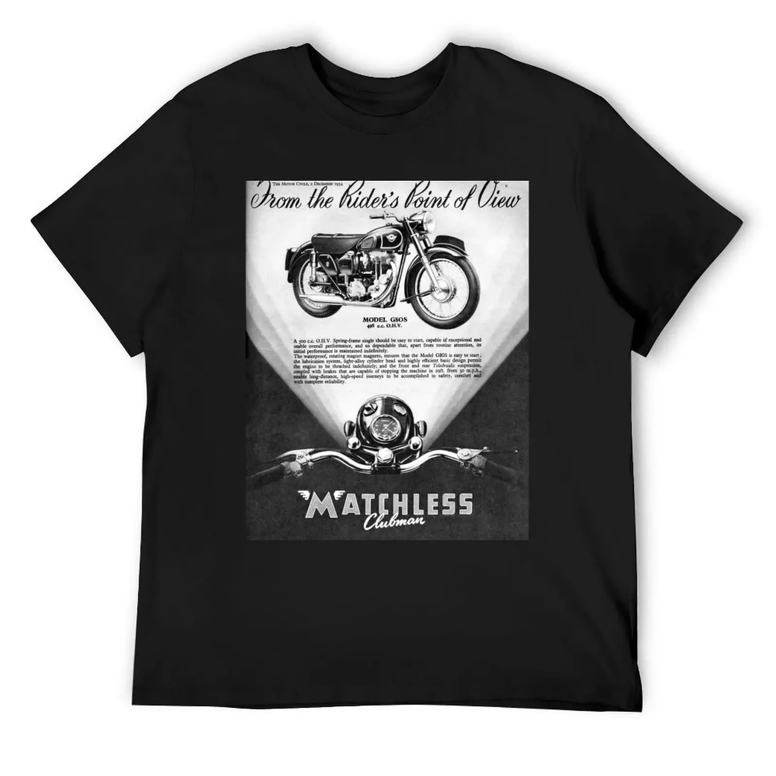 1954 Matchless Motorcycle advert T-Shirt sublime plain baggy shirts animal prinfor boys mens designer clothes