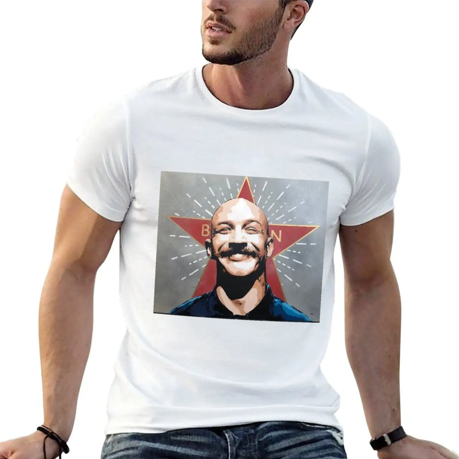 

Bronson movie, Tom Hardy stencil art T-Shirt man t shirt heavy cotton anime tshirt T-Shirt