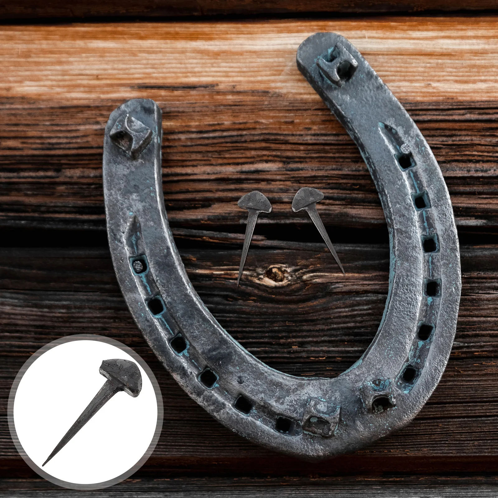 

50Pcs Stable Hoof Nails Horseshoe Nails Iron for Equestrian Sport Portable Compact Horseshoe Tools for Hoof