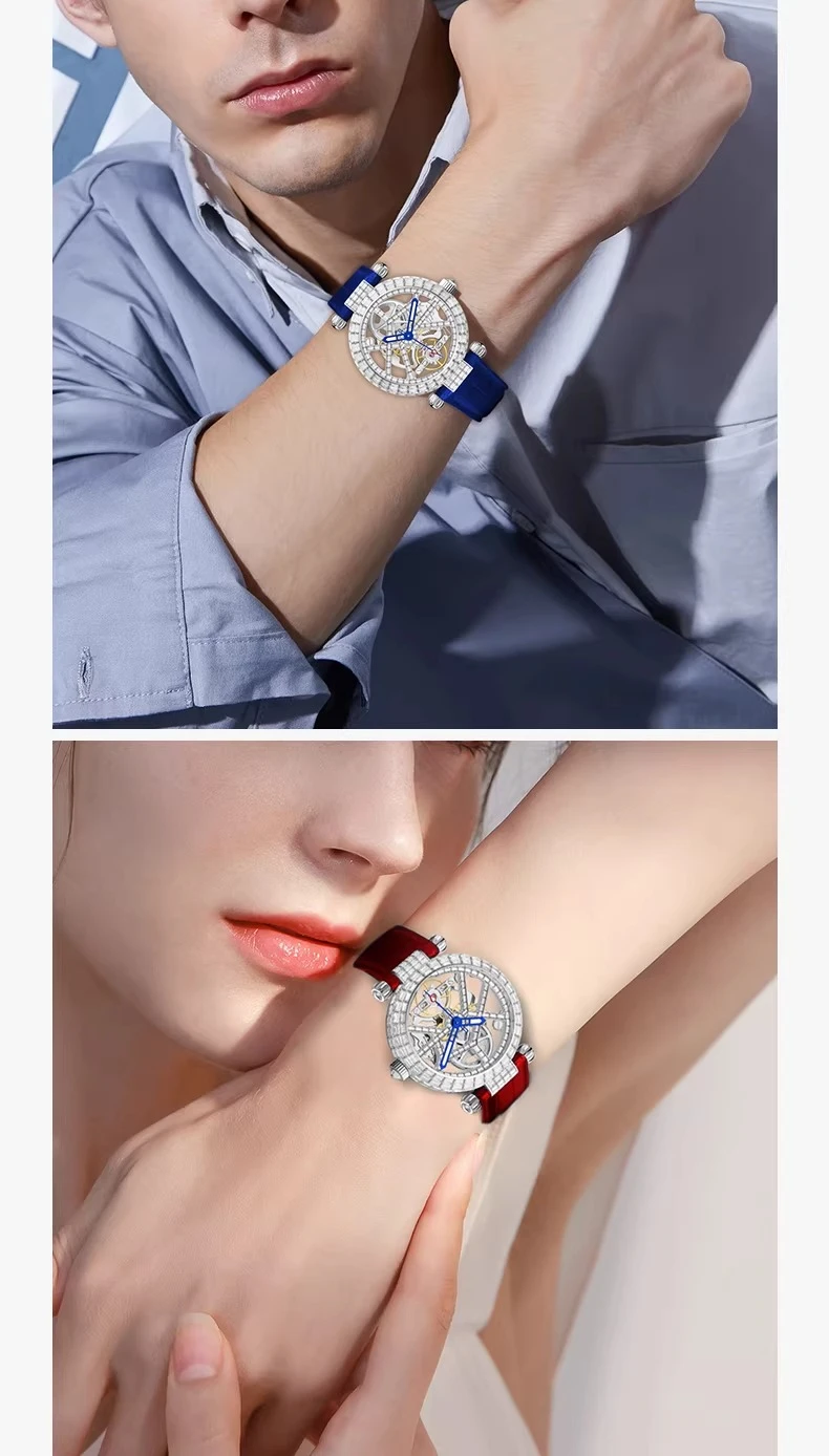 Stylish temperament, Chen Can hollowed out automatic mechanical movement watch, high luxury design