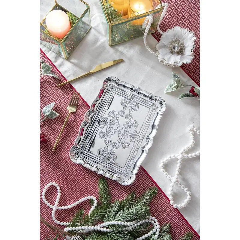 6 عبوات من ألواح الشاحن البلاستيكية، 11.8 × 9.1 بوصة، ديكور طاولة متين للحفلات والمناسبات #5