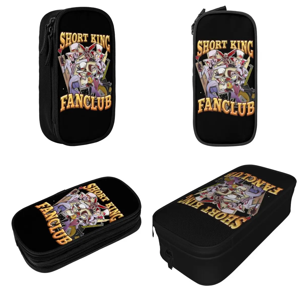 Imagem -02 - Estojos para Lápis Lucifer-short King Fanclub Hazbin Hotels Grandes Bolsas de Armazenamento Caneta para Meninas e Meninos Papelaria Criativa Presentes