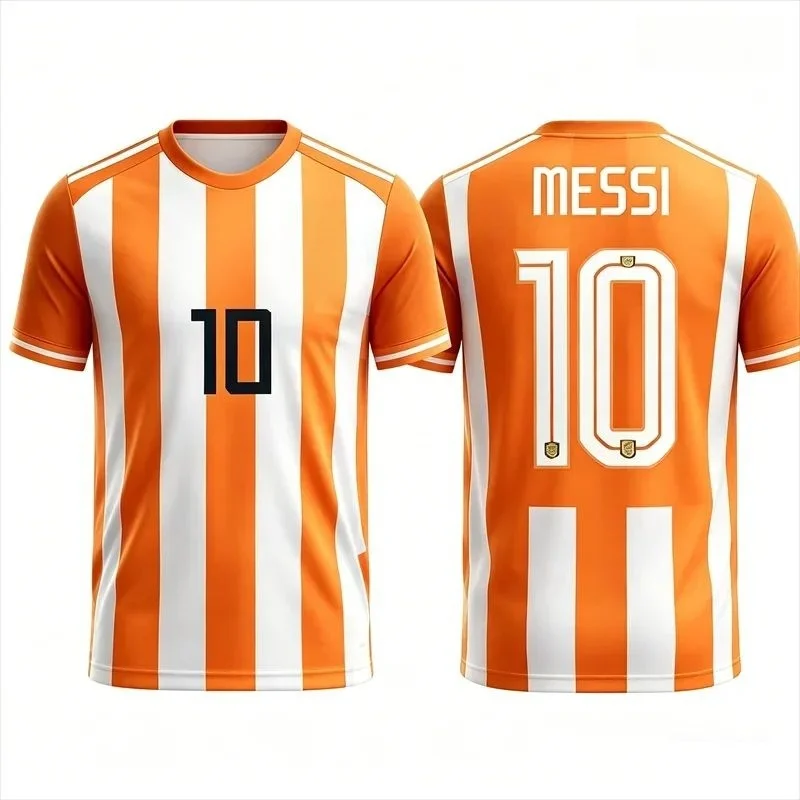 2026 Summer Men Fitness Messi 10 Football T-shirt Short Sleeve Jersey Fashion Oversized Gym Training Tops