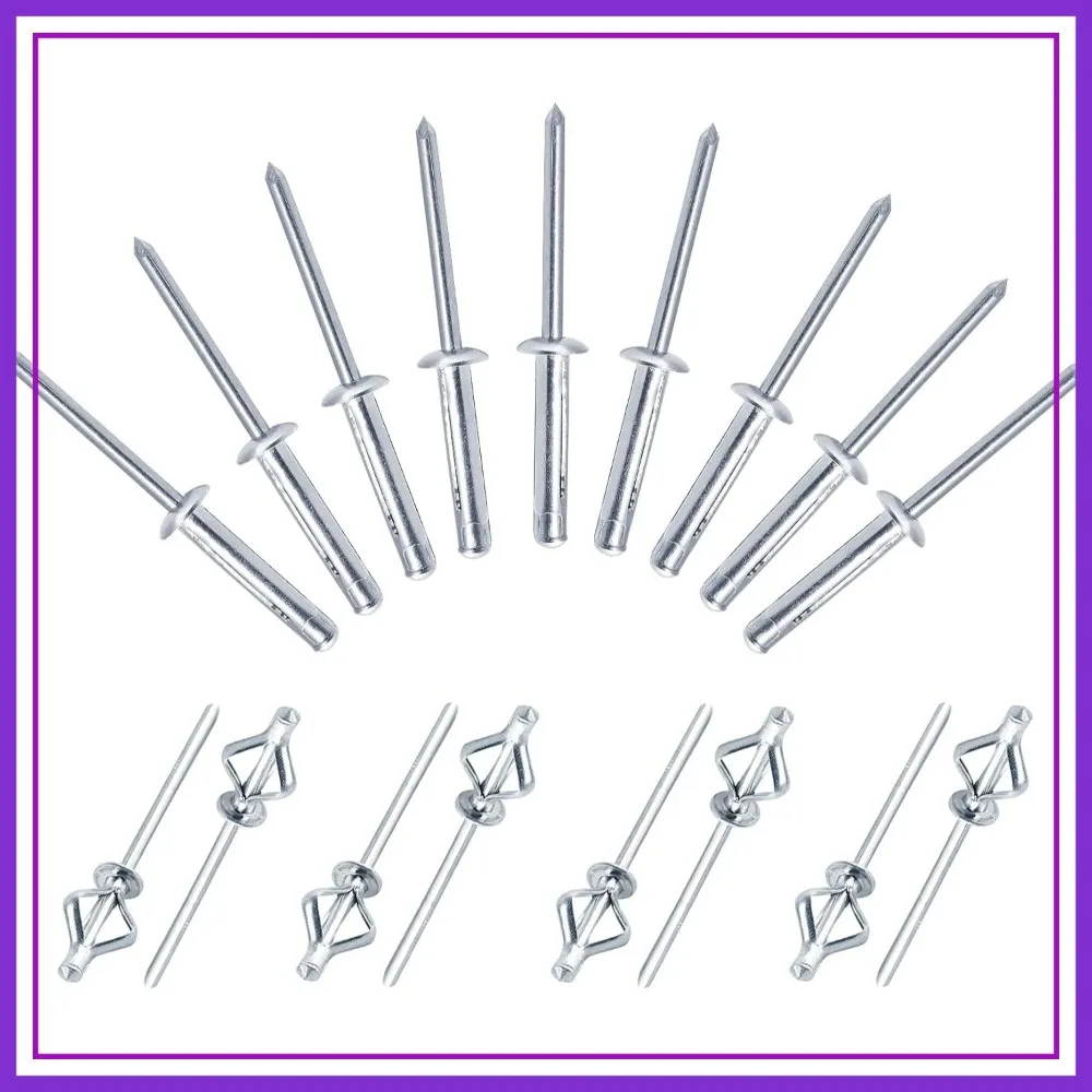 

3/16" x 1" Aluminum Tri-Fold Pop Rivets, Large Flange, 50 Pack for Marine & Boat