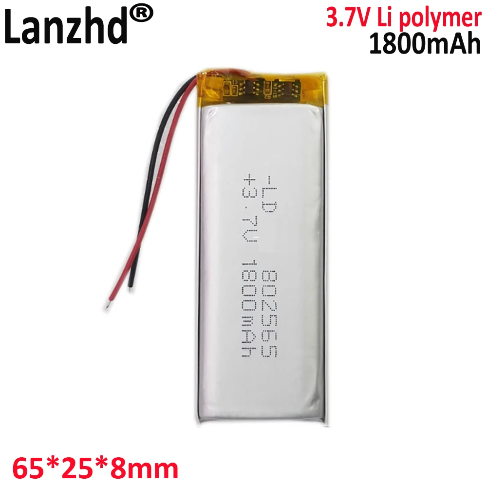 Litowo-jonowy 3.7V do magicznego ząbka M3 akumulator litowo-jonowy do powerbanku GPS mp4 bateria 1800mAh 802565 842564 852565 852665 102565