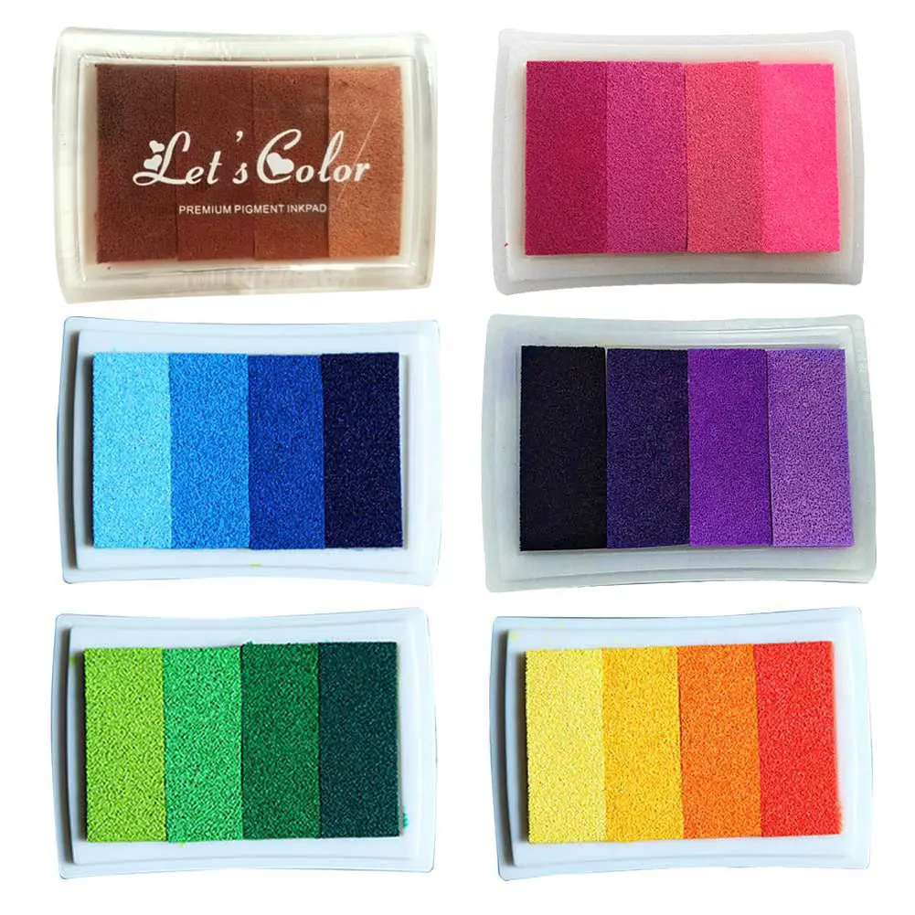 New Homemade DIY Gradient Color Ink Pad Multicolour Inkpad Stamp Decoration Fingerprint Scrapbooking Accessories