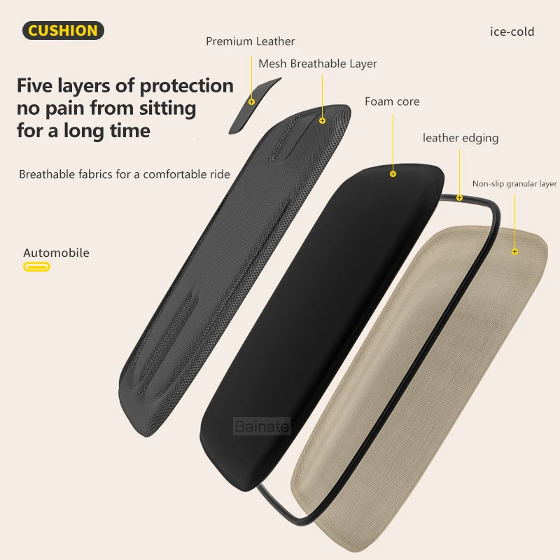 For Audi Sline Q5 Q7 Q3 A3 A4 A6 A5 A1 S1 S3 S4 A7 TT Car Rear Front Seat Cover Anti-slip Pad Protect Seat Mat Ice Silk Cushion