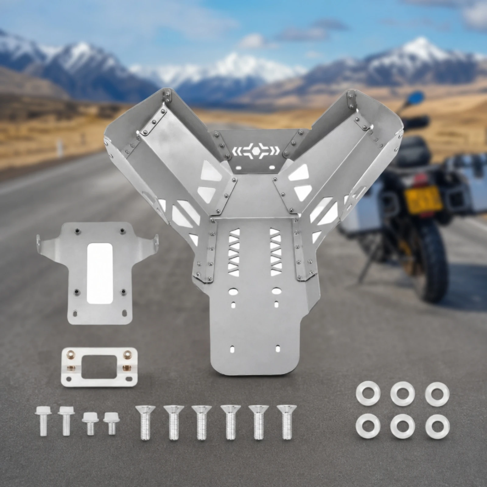 Lower Engine Chassis Protector Heavy Duty Motorcycle Engine Lower Guard Skid Plate Protector Guard Rugged for Adventure Riders