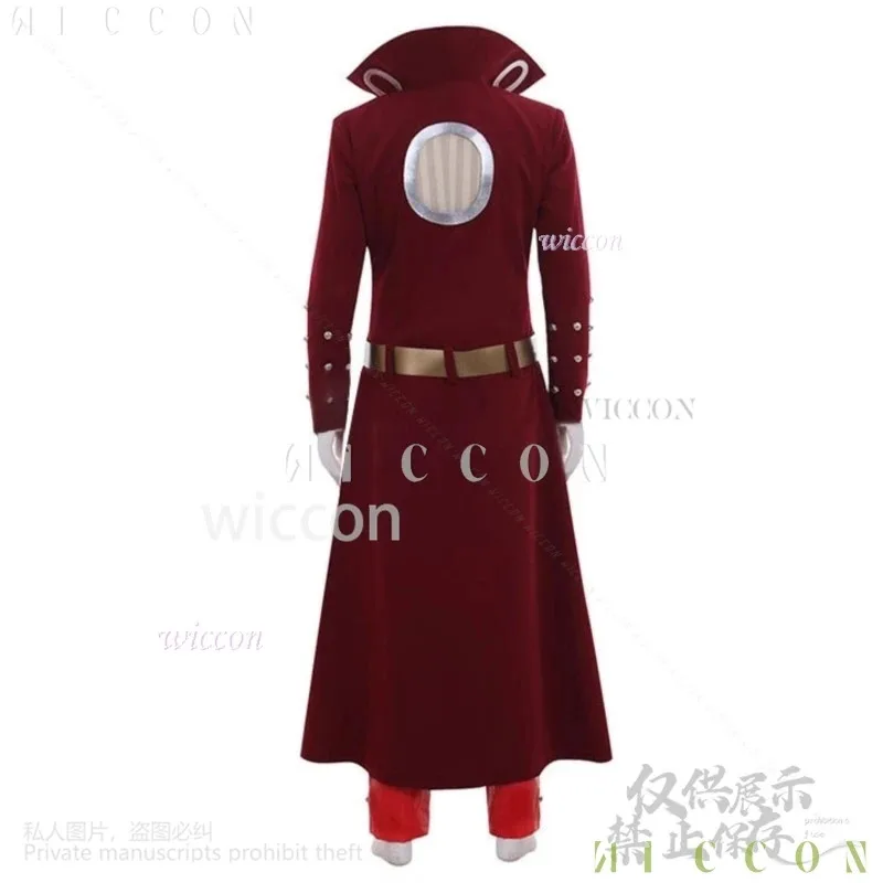 NewAnime The Seven Cosplay de mujer الخطايا القاتلة حظر الثعلب خطيئة الجشع طويل أحمر عميق الخامس معطف السراويل Y2K P201;s'6,y;9'b,5; #6