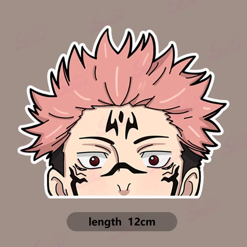 Jujutsu Kaisen Anime Stickers Ojo Satoru Yuji Peek Car Sticker Waterproof Sunscreen Laptop Window Trunk Sticker