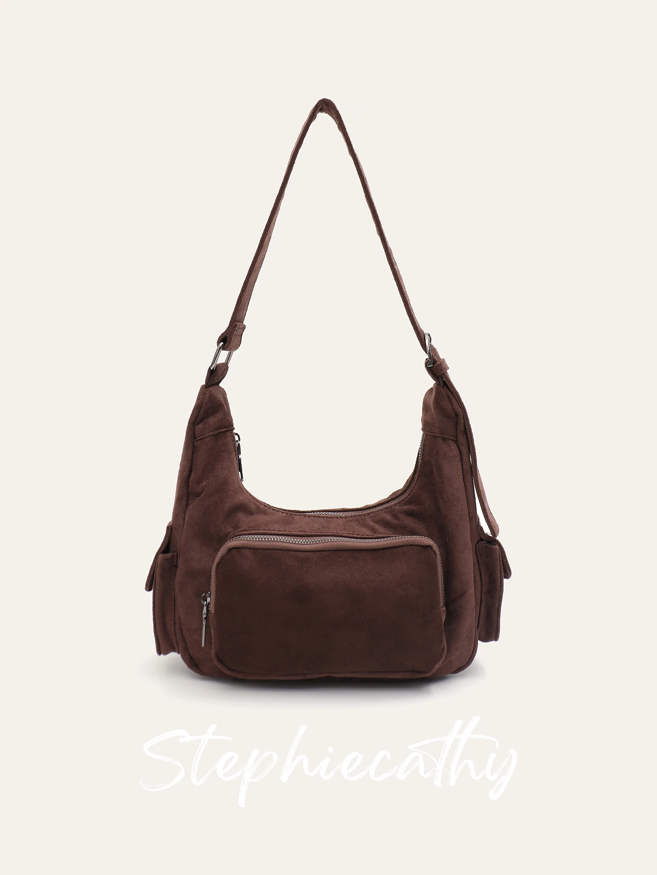 

SC Women's Shoulder Bag Fashion Faux Suede Fabric Handbag Multi Pockets Large Capacity Purse Hobo Casual Daily College Commute