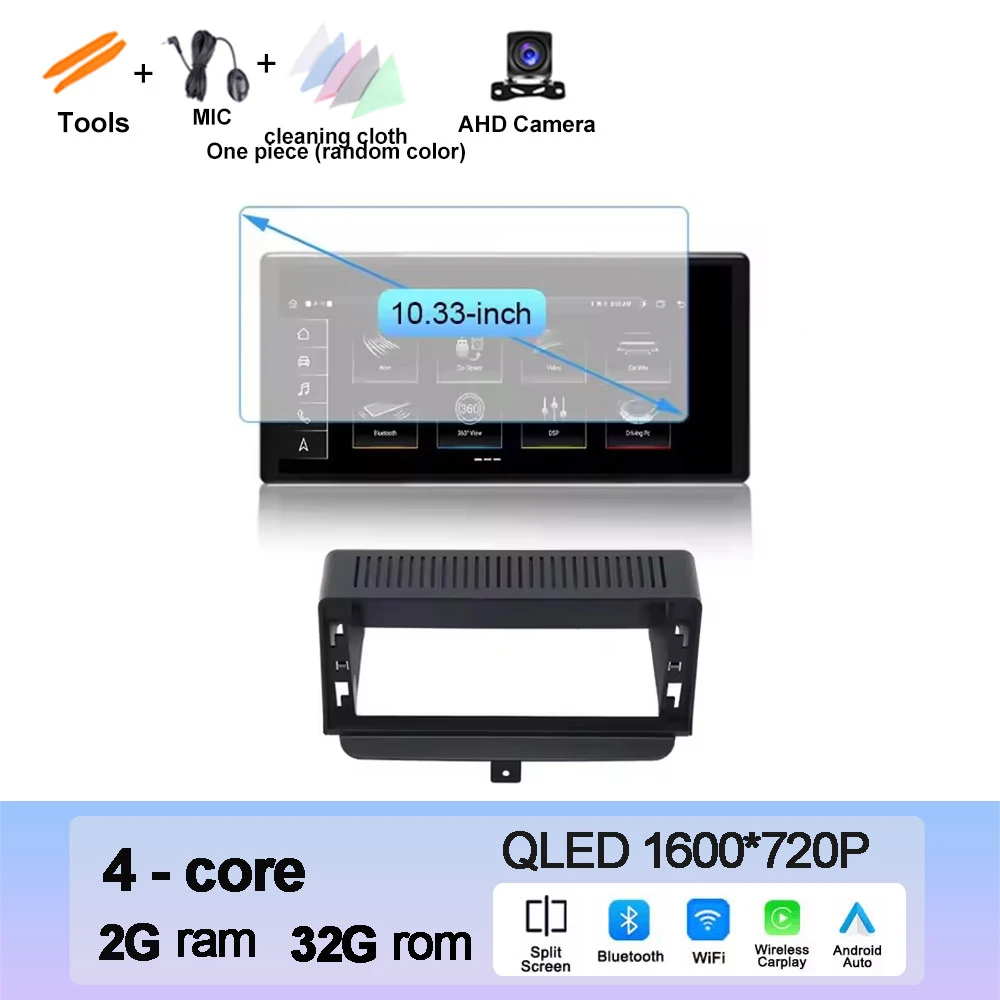 Draadloze CarPlay Voor Audi A1 2012-2018 Autoradio Multimedia Navigatie GPS Android 15 WIFI 4G LTE QLED touchscreen DSP Stereo