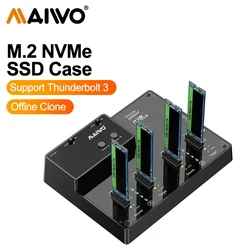 MAIWO 4 Bay M.2 NVME Docking Station Type C to NVME SSD External Notebook Hard Drive Reader  Enclosure Support Offline Clone