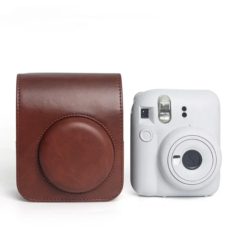 Retro Soft Mini Camera Case Bag PU Leather Cover with Shoulder Strap For Instax Mini 12 Camera Case