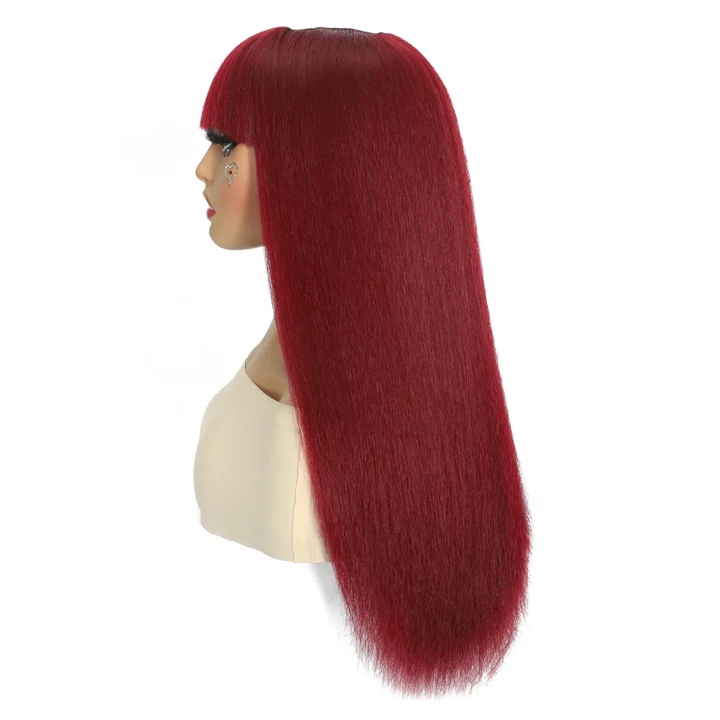 女性用合成ウィッグ Uパートウィッグ 前髪付き 簡単装着 焼きコスプレウィッグ キンキーストレート 高温ファイバーヘア