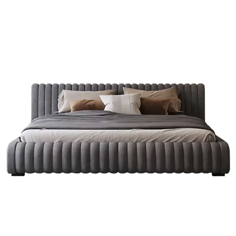 Luxury Modern Double Bed Wood Storage Loft Modern Floor Double Bed Queen Sleeping European Cama Box Casal Bedroom Furniture