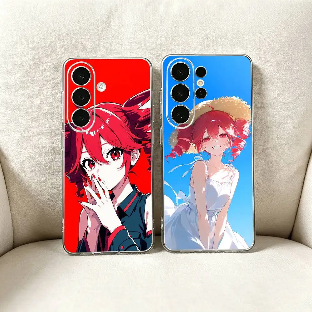 Cute K-Kasane Teto Clear Phone Case for Samsung S25, S24, S21, FE, S22, S23, S30, Ultra, S20, Plus, Lite