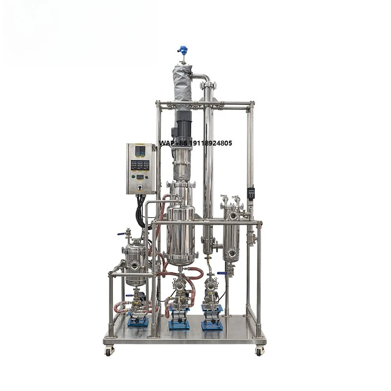 100 Liter Still Distiller Manufacturer Stainless Steel Thin Film Distillation Column with Reflux Device