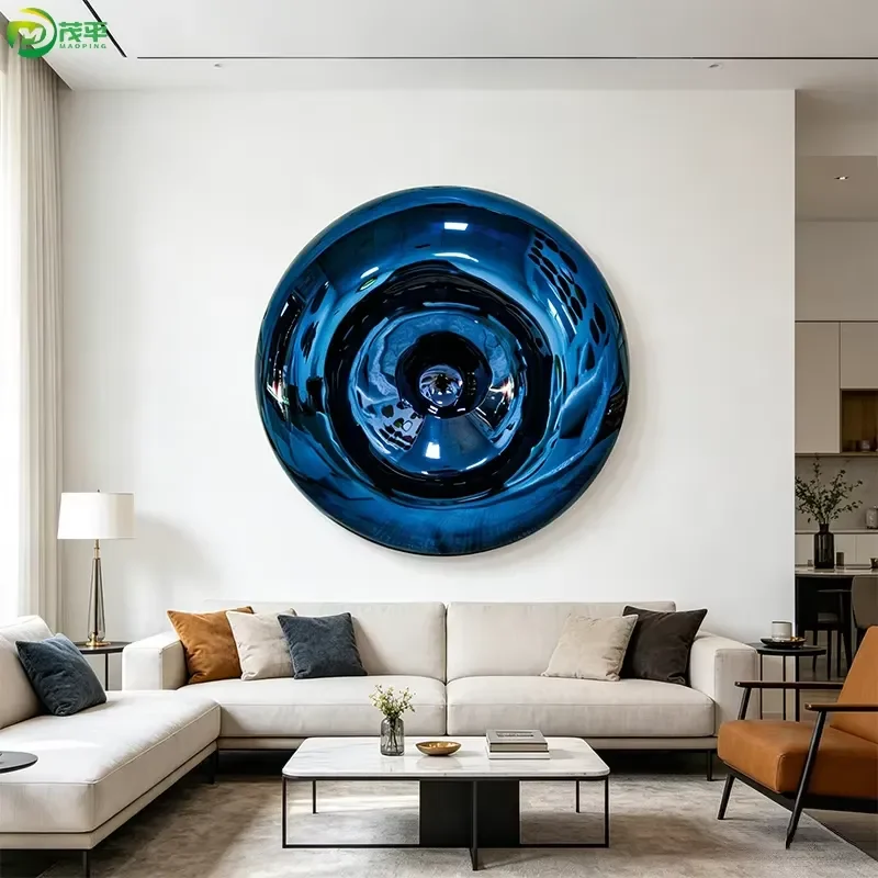Maoping Doughnut Modern Home Decor Polished Customisable Colours Sizes 304 316 Stainless Steel Single-Sided Wall Decor