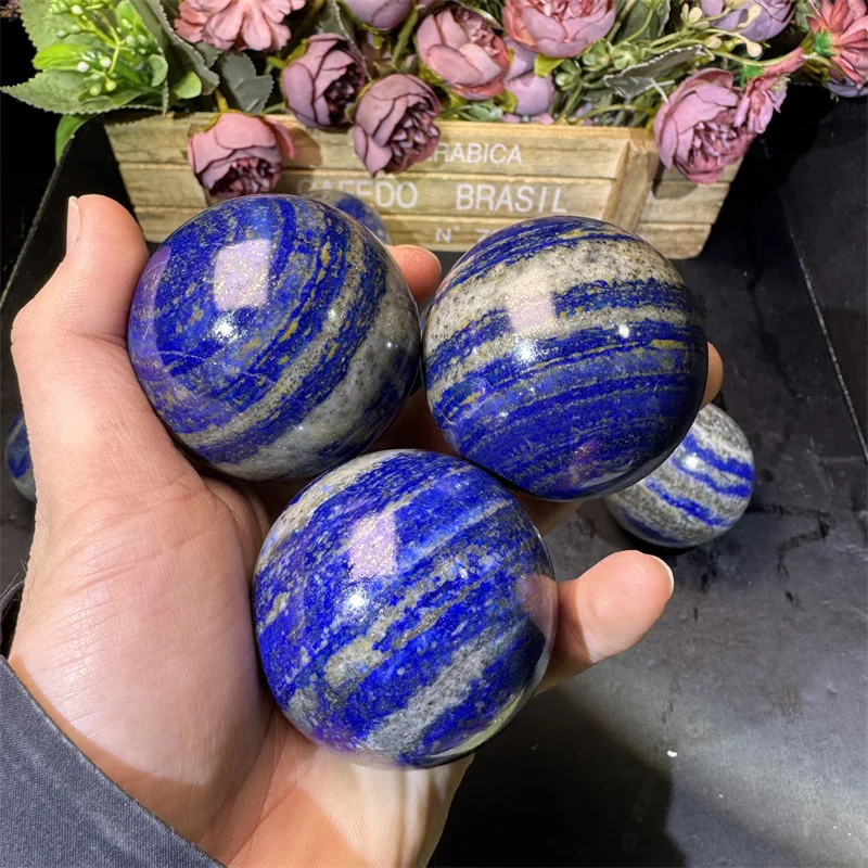 Natural lapis lazuli sphere quartz minerals healing crystals ball fine feng shui home decoration