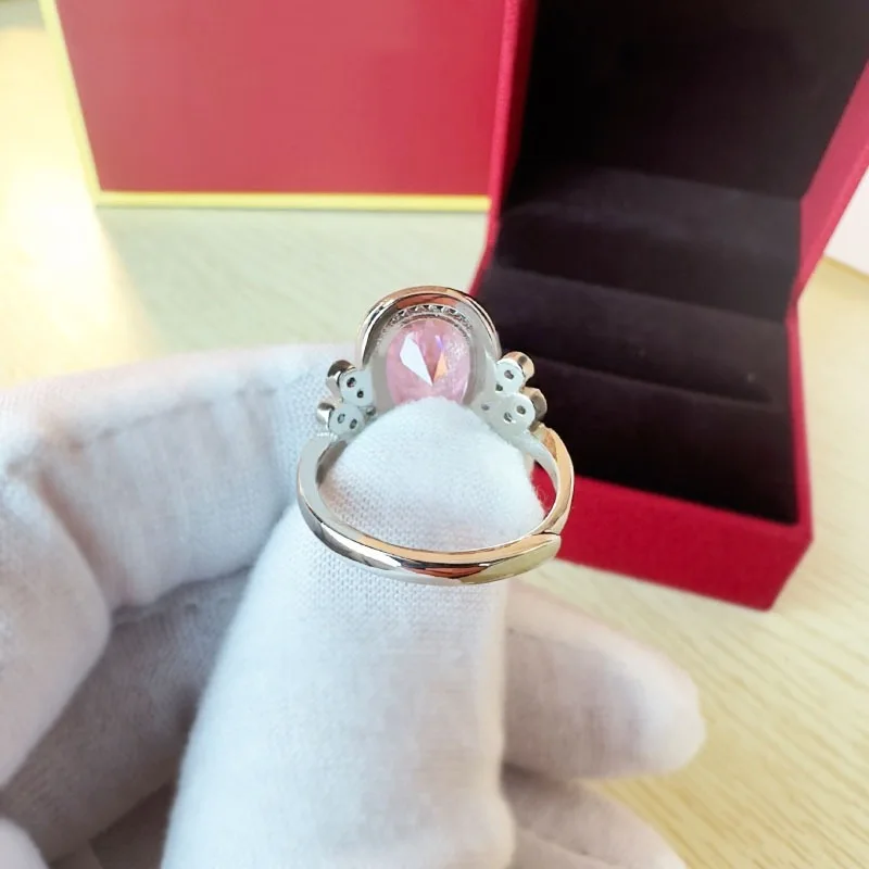 

Ladies' ring in pink droplet shape