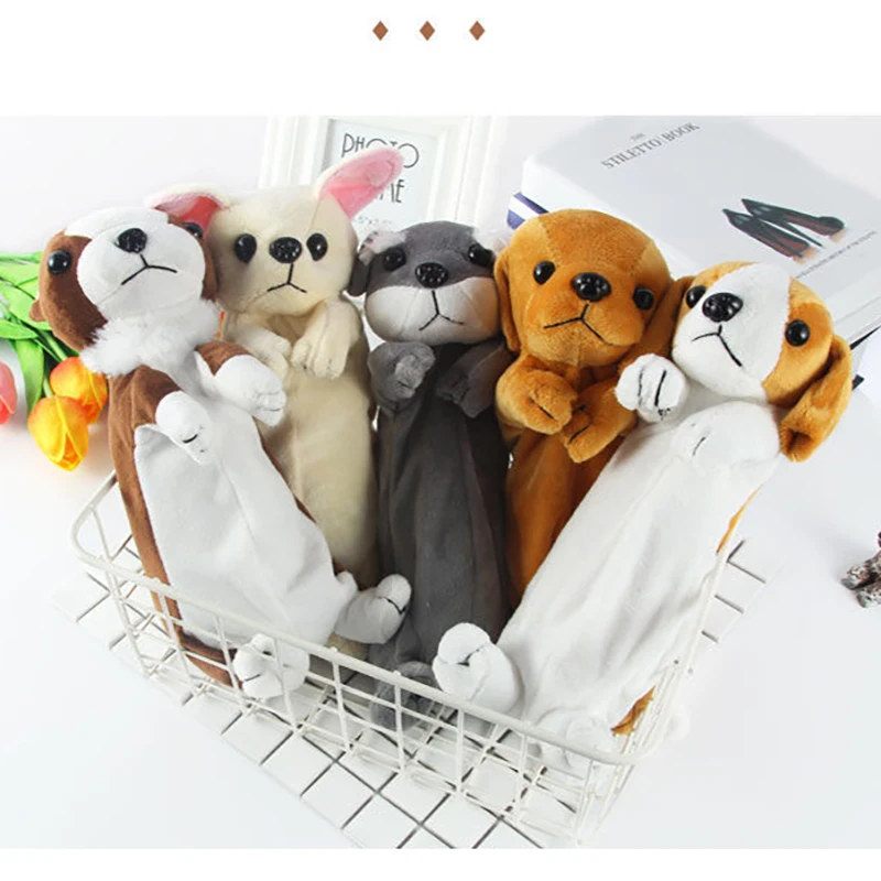 1Pcs Cartoon Puppy Pen Bag Plush Storage Bag Funny Plush Toy Cute Puppy Bag For Kids Animal Doll Dogs Xmas&Birthday Gifts