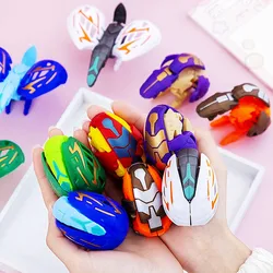 24 Pcs Plastic Dinosaur Transformed Eggs Kids Toy Gifts, Christmas Birthday Party Favors, Pinata Stuffers, Carnival Prizes