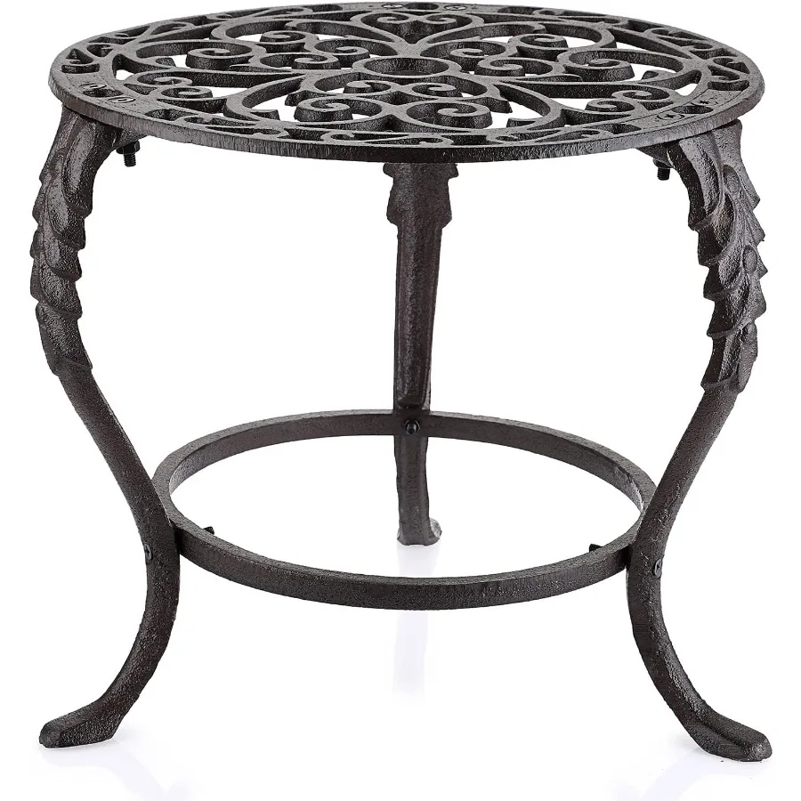 

Heavy Duty Cast Iron Plant Stand Vintage Iron Flower Pot Holder Rustic Decorative Round Potted Plant Stand Rack Indoor Ou