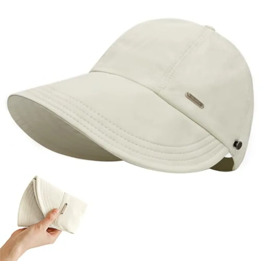 

huablo]UPF 50+Womens Sun Hat UV Protection Hiking Fishing Hats Wide Brim Hat Adjustable Ponytail Packable Sun Cap