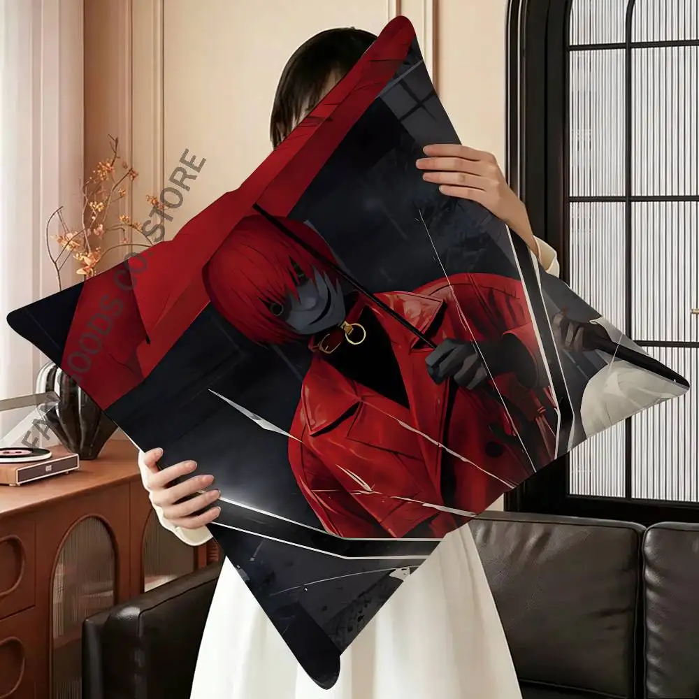 H-Homicipher Mr Scarletella Printed Pillow Cover Cushion Case Simple Sofa Pillow Case No Pillow Core