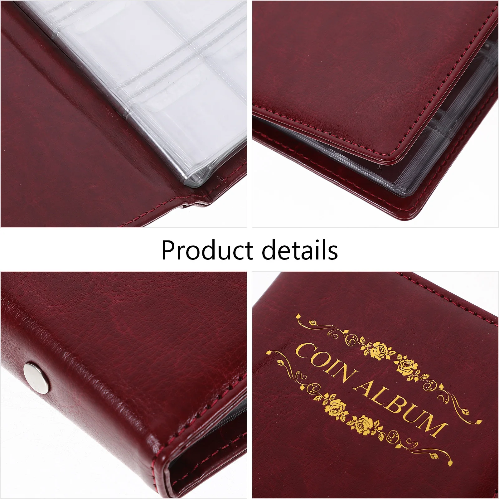 

Coin Collection Album Pu Elegant Design Scratch-Resistant For Commemorative Coins Portable Coin Storage Holder