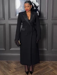 Plus Size Spring Autumn New Solid Color Matching V-Neck Long Sleeves Fashion Commuting Slim Fit Elegant Style Long Maxi Dress