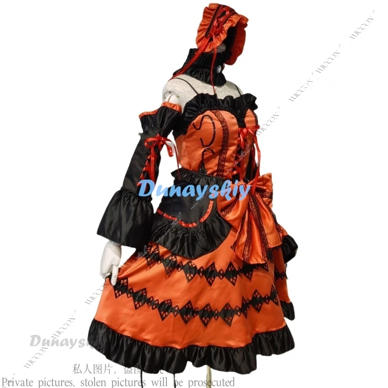 Tokisaki Kurumi Cosplay Costume Wig Ponytails Socks Nightmare Black Court Princess Dress Date a Live Gothic & Lolita Halloween