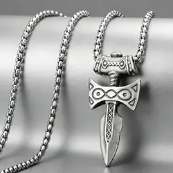 Vintage Skyrim of Talos Viking Sword Stainless Steel Necklace Greek Norse Mythology Pendants Mens Necklaces Jewelery Accessories