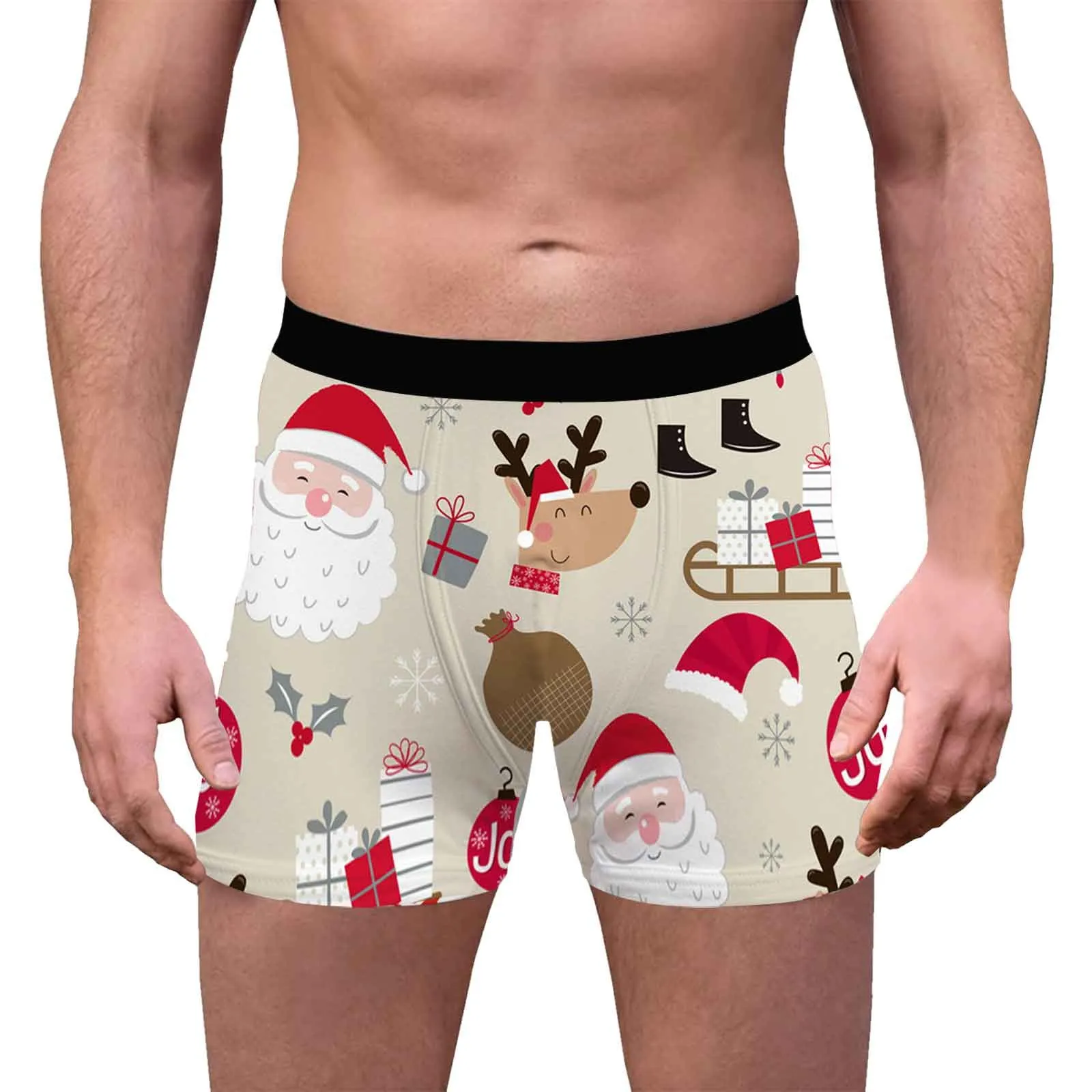 Personalized Christmas 3D Printed Men's Underwear Design Gift for Man Boyfriend Anniversary/Birthday/Wedding Gifts