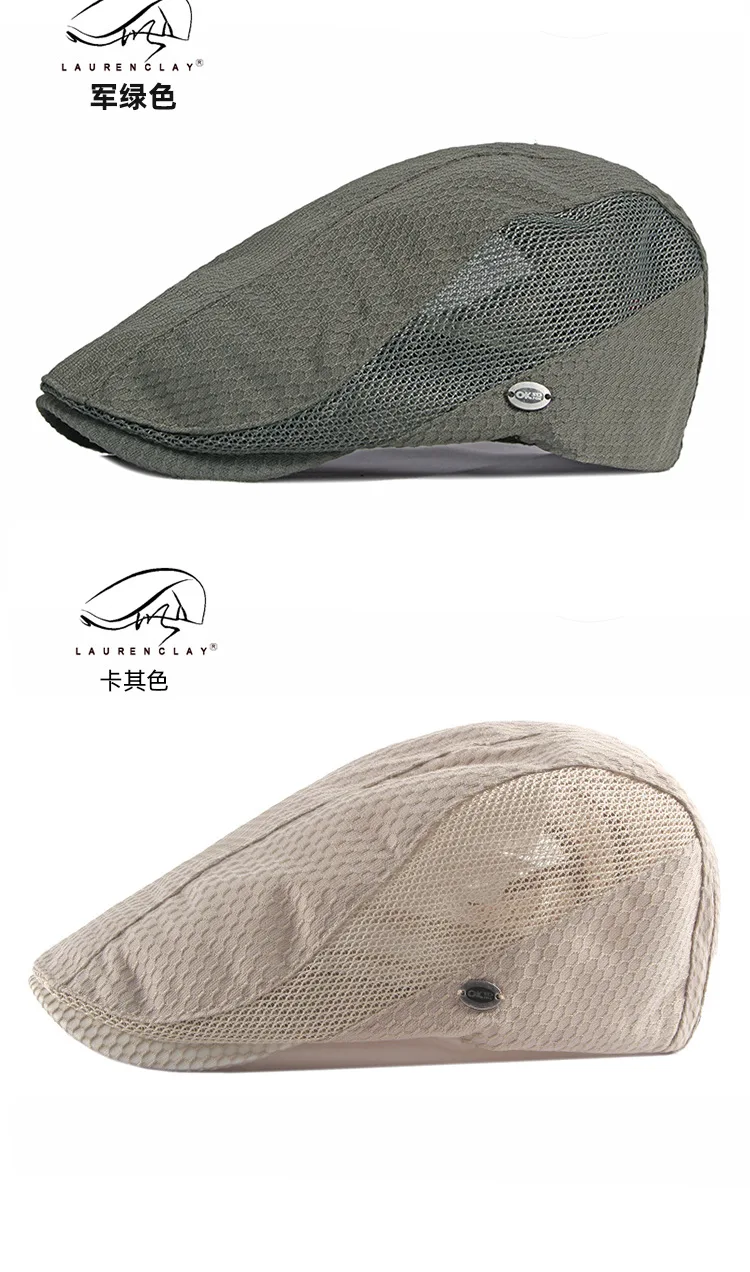 Männer Frauen Atmungsaktive Mesh Sommer Hut Zeitungsjunge Baskenmütze Ivy Cap Cabbie Flache Kappe Einstellbar Vintage Stil – Detail 17
