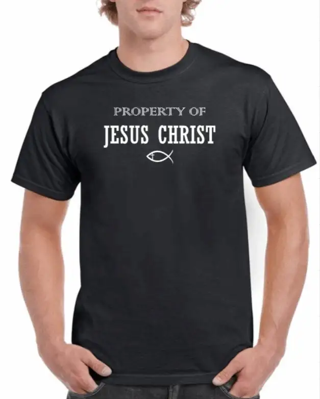 Property of Jesus Christ Faith Religion Religious unisex T Shirt Cotton in Sizes S to 3XL