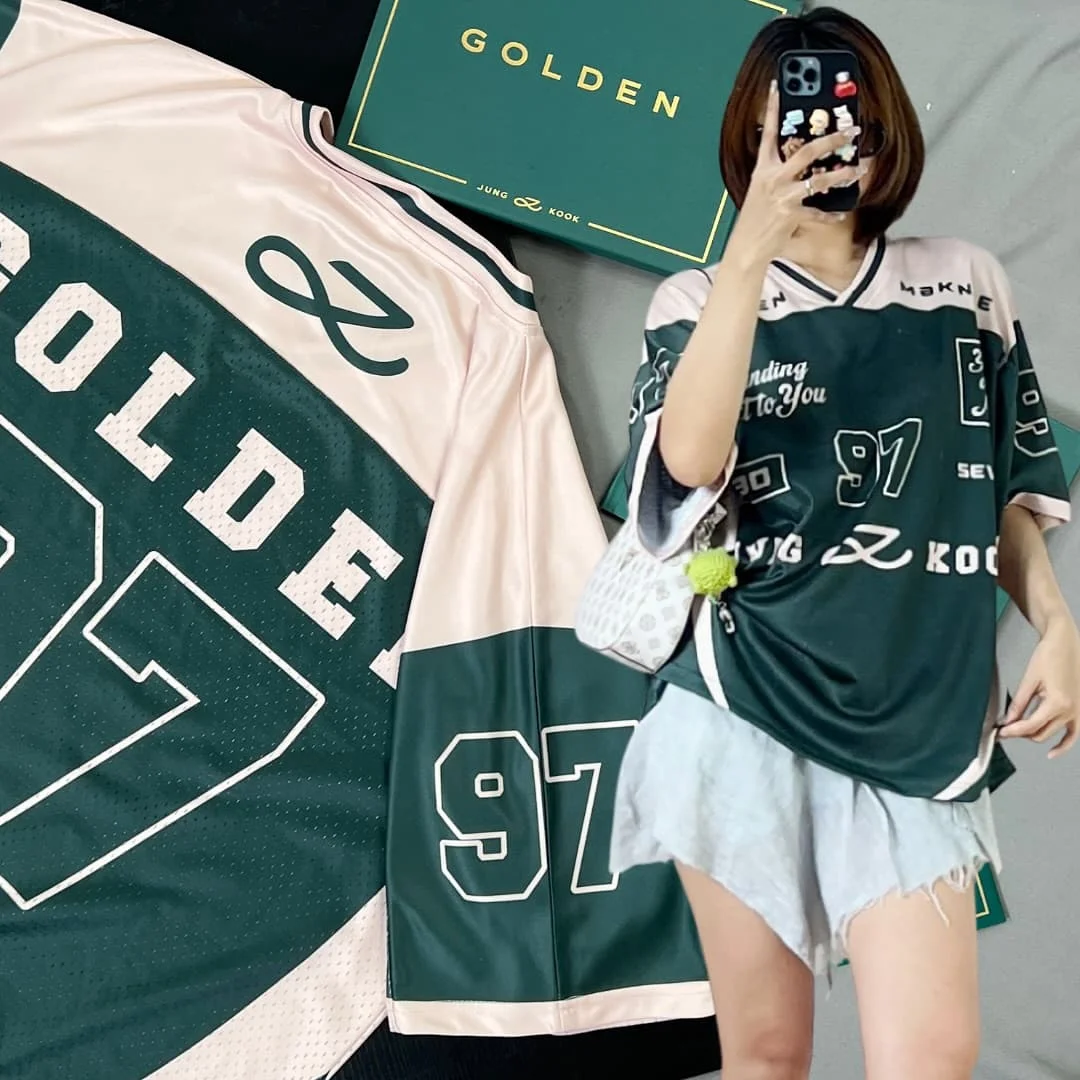 

New Football Jersey Golden Same Kids Adults Retro T-shirt Loose and Comfortable Breathable Top Quick Drying Short Sleeves Moto
