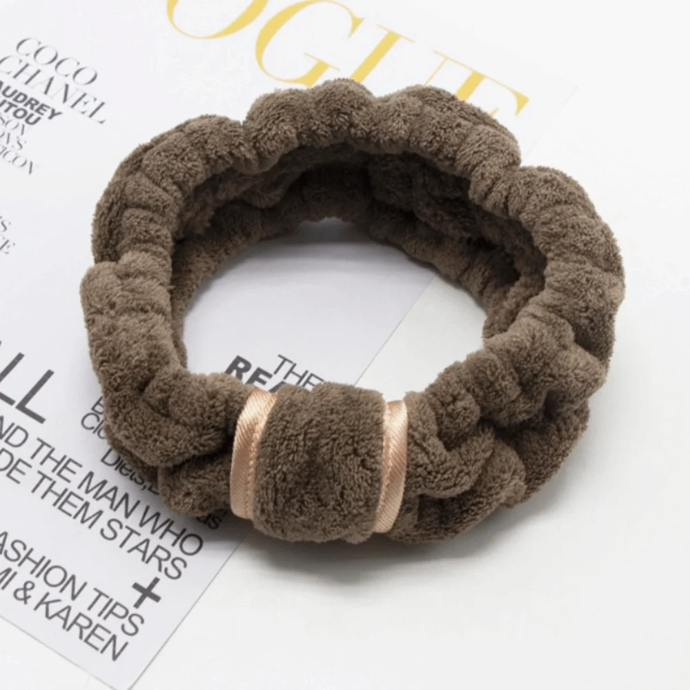 

Elastic Design Microfiber Headbands Coral Velvet Reusable Spa Headbands Adjustable Comfortable Facial Headbands Daily