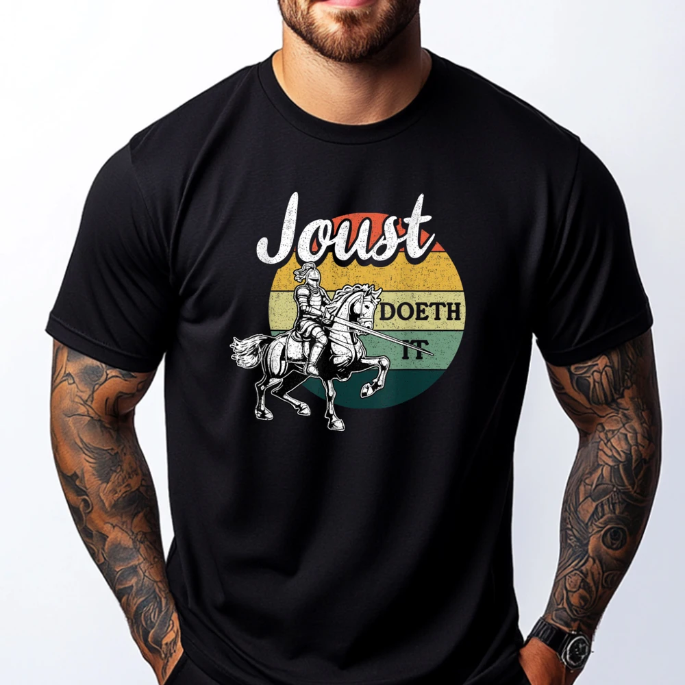 Joust Do It Jousting Knight Renaissance Festival Medieval Mens Designer T Shirt Band Tshirts Chinese Style