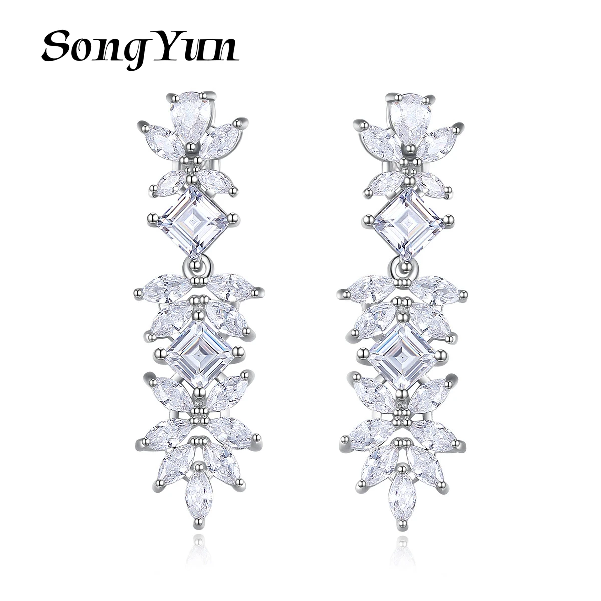 

Серьги-подвески SongYun для невесты, медные, с цирконием класса 5А, для женщин, ювелирные изделия