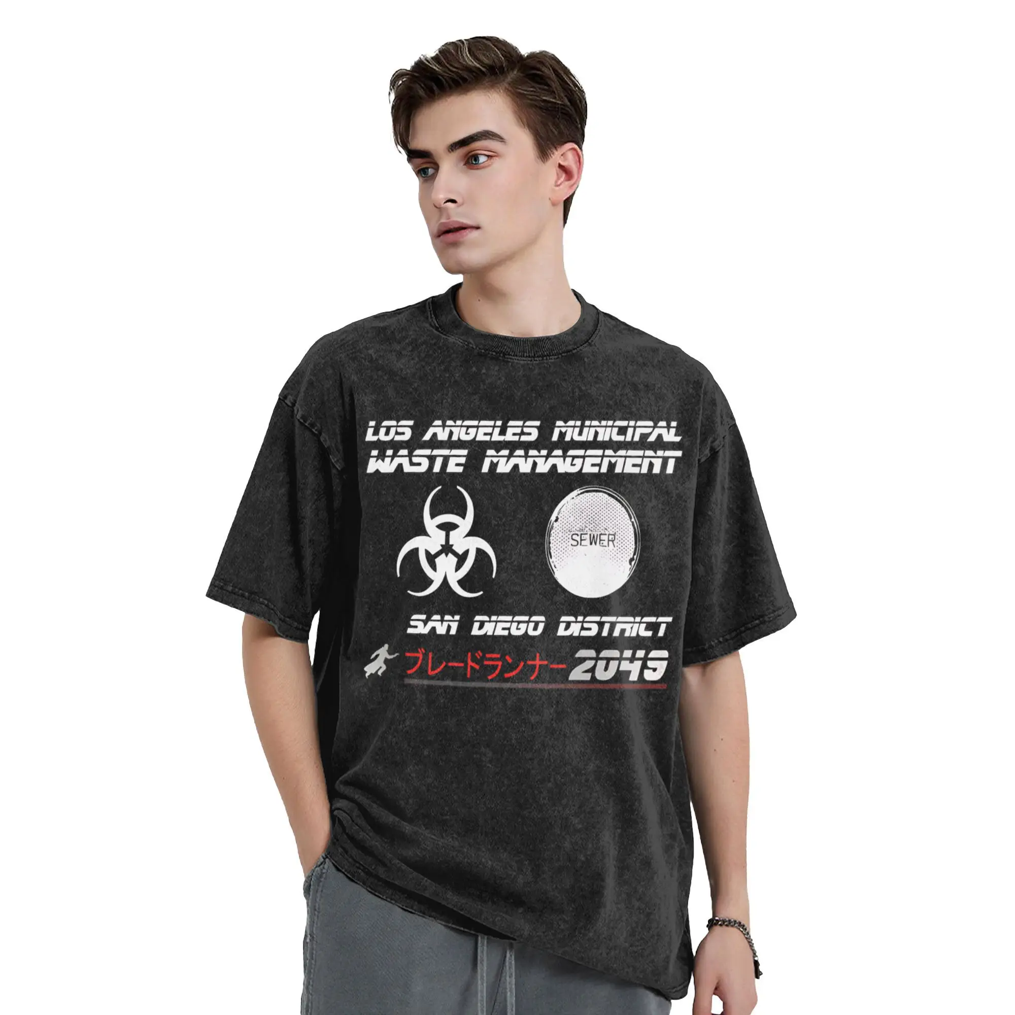 شفرات العدائين 2049 الملابس غسلها تي شيرت الرجال النساء الشارع الشهير الهيب هوب تي شيرت الصيف تيز بلايز قصيرة الأكمام #2